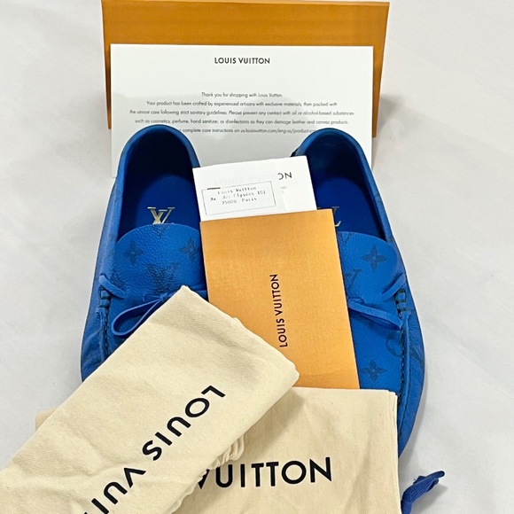 Louis Vuitton Other - Louis Vuitton Blue Monogram Driver Moccasins Size UK 7.5/USA 8.5